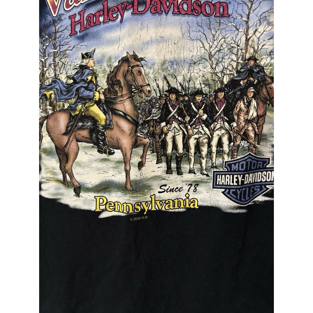 Vintage Y2K Harley Davidson Motorcycles Valley Forge Biker T-shirt 3XL Black - Picture 5 of 5
